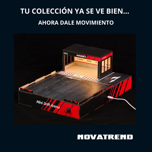 Mini Drift Arena – Diorama Giratorio con LED para Coleccionistas