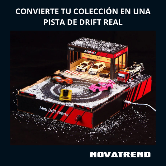 Mini Drift Arena – Diorama Giratorio con LED para Coleccionistas