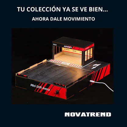 Mini Drift Arena – Diorama Giratorio con LED para Coleccionistas